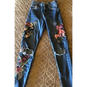 Topshop Embroidered JAMIE Jeans